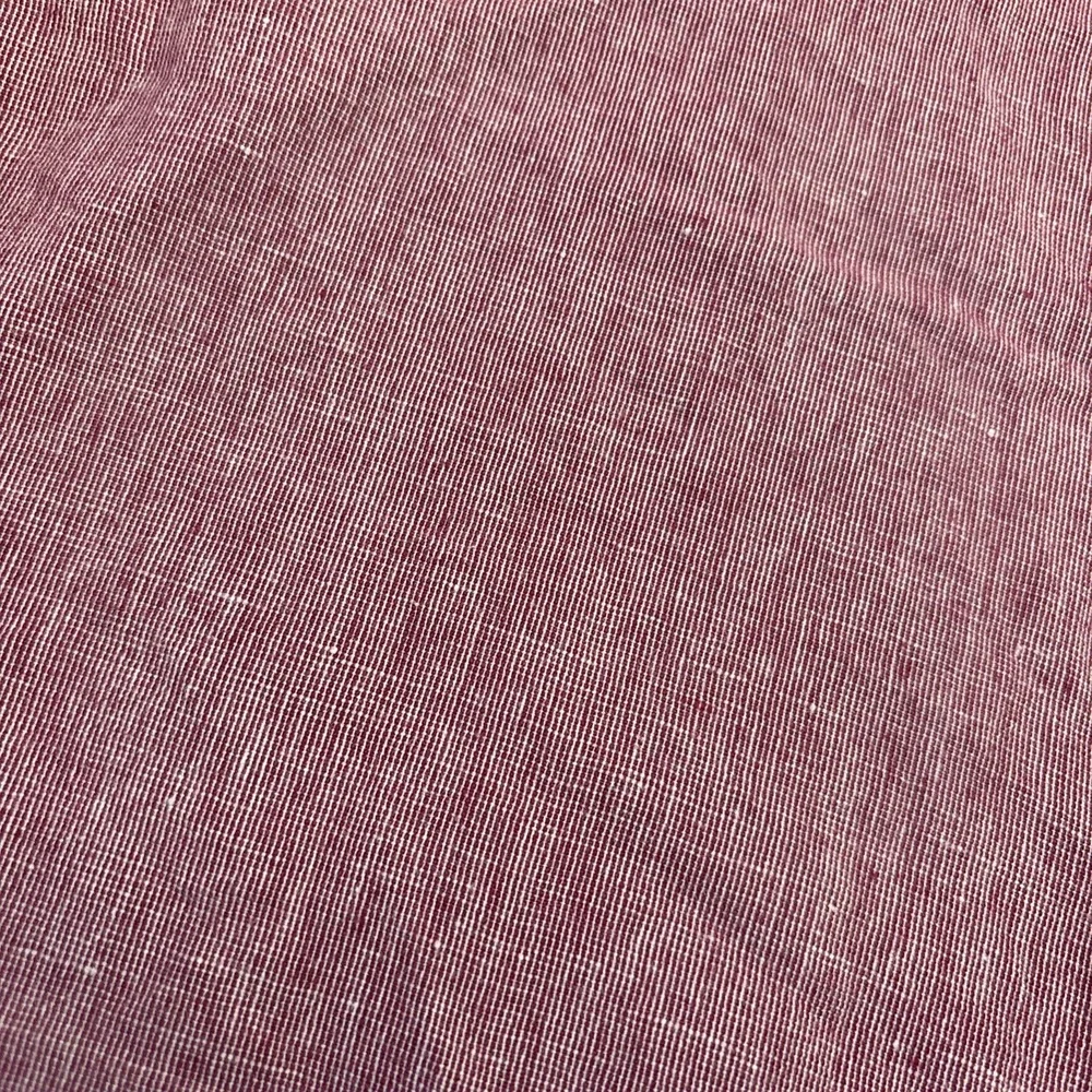 Banana Republic Men's 100% Linen Shirt Large Red Burgundy Slim‎ Fit Long Sleeve